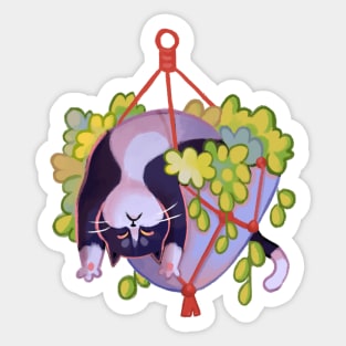 cat and plants Sticker